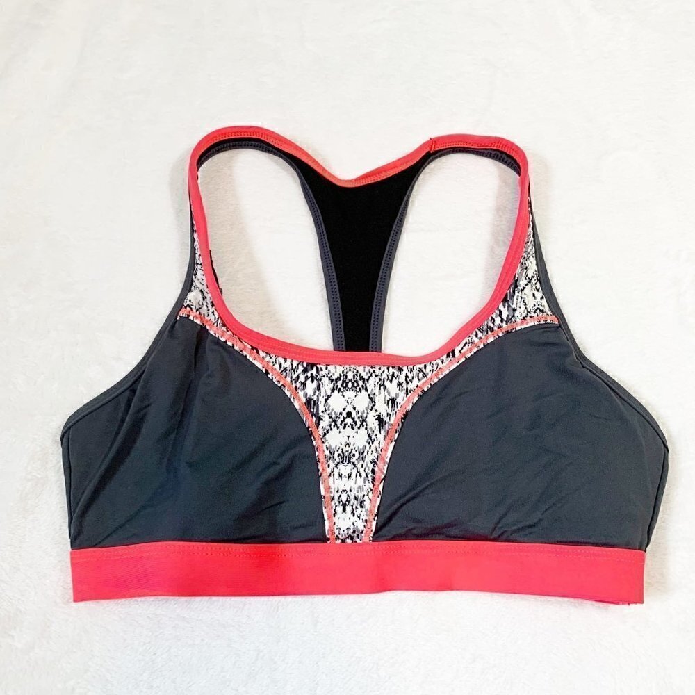 5/$25‎ Athleta Swimsuit Top Womens S Grey Coral Snakeskin Racerback Bikini Top